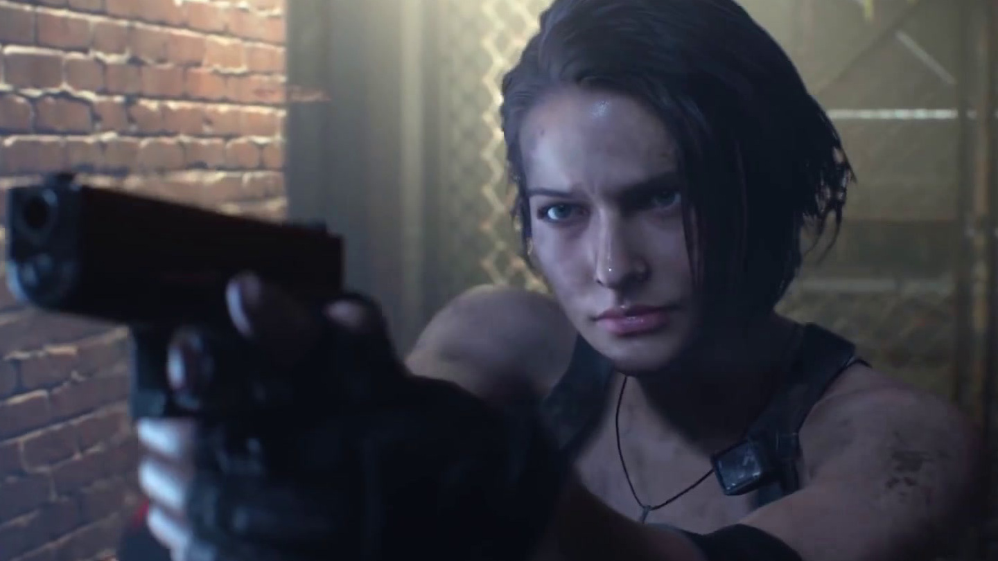 Jill is ready to shoot in Resident Evil 3