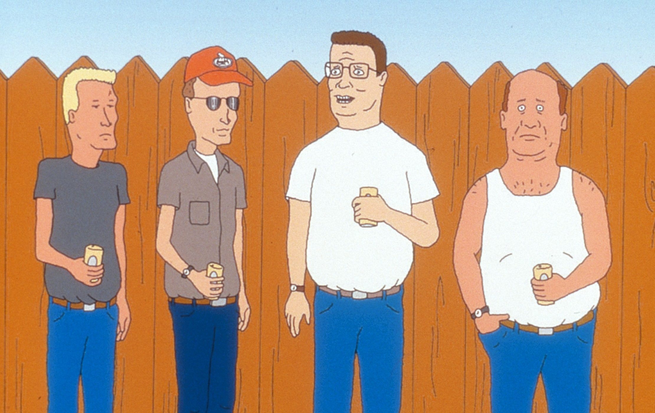 Hank and the gang hanging out in the alley