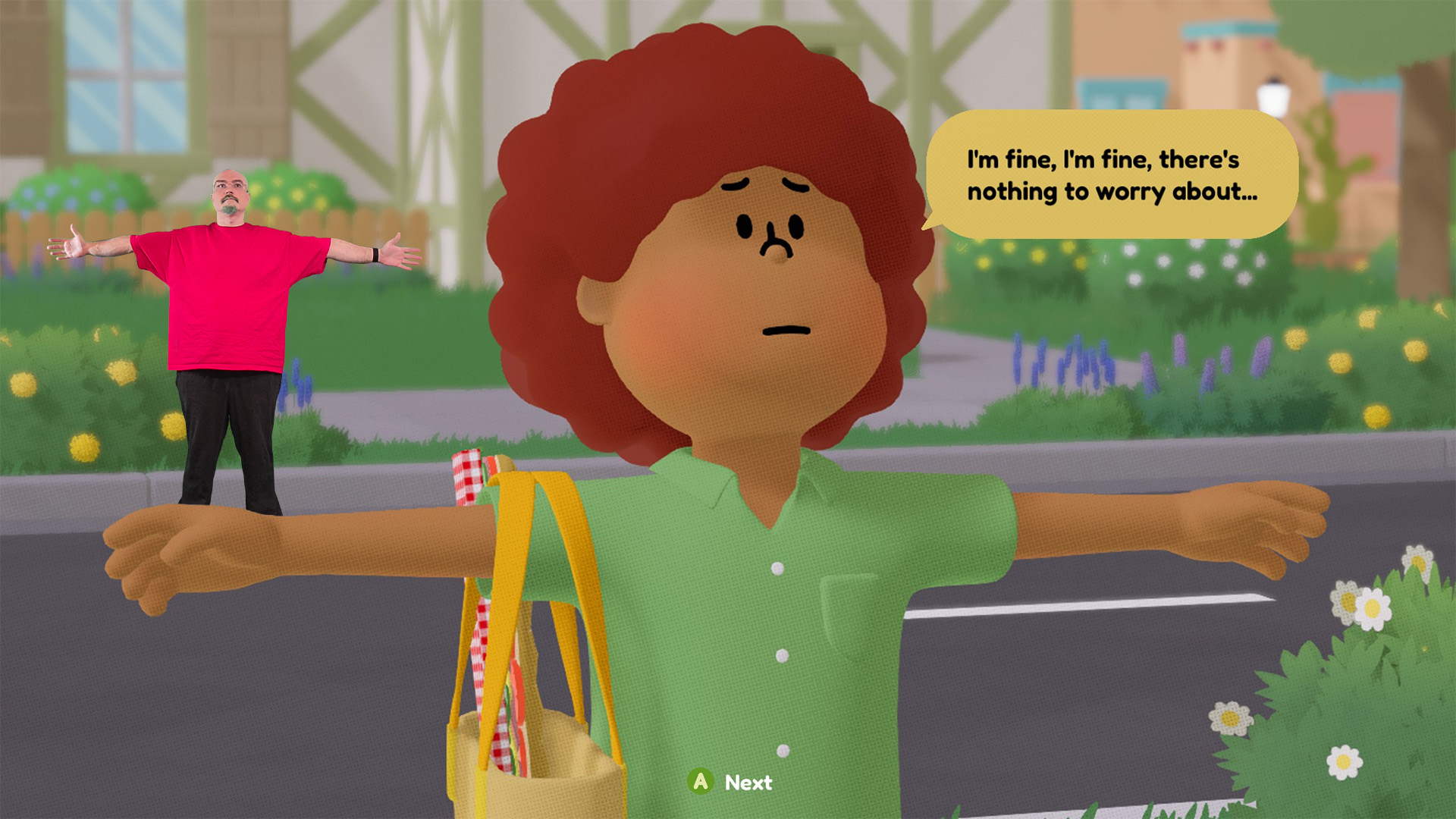 To a T is a weird fun game where you play a teenager who can't put their arms down