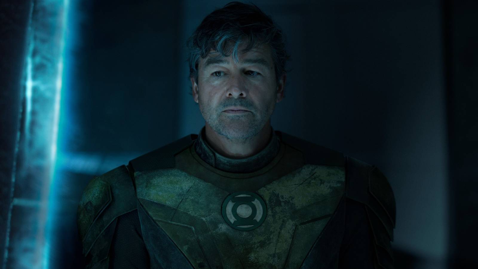 Hal Jordan suited up in his official Green Lantern uniform